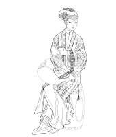 A coloring page of chinese clothing